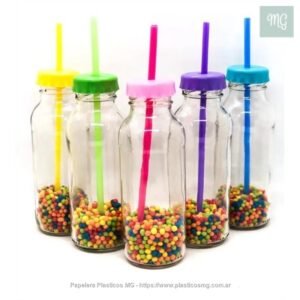 Botella Jugo 250cc. c/t Perforada x un.