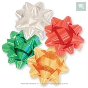 Moños Estrella Mediano Liso N° 6 X Un.