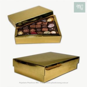 Caja Bombones 1/2 Kg. Dorada x un.