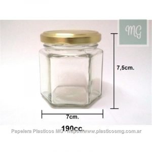 Frasco Hexagonal 190cc x un. c/t