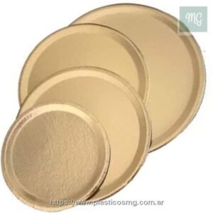 Bandeja Carton Dorado 22 Cm. x un.