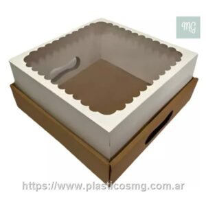 Caja desayuno 25x25 con visor x un.